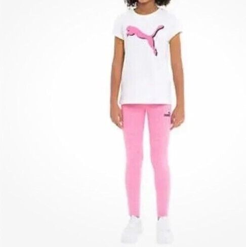 مجموعة ملابس بوما شابة 3 قطعة ملابس ، 1 تي شيرت ، 1 هوديي ، 1 Legging (أسود/وردي ، X-Small) in Saudi Arabia