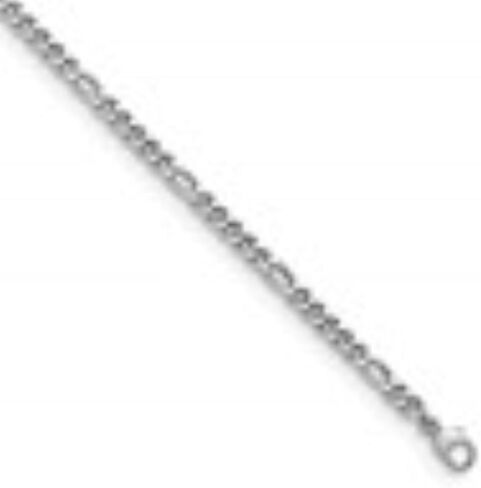 Diamond2Deal Platinum مصقول 3.2 ملم قلادة سلسلة فيجارو صلبة 16 "إلى 30" رجال المجوهرات ، 38.02 غرام in Saudi Arabia