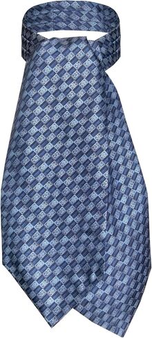 Made in Italy Men's 100% Silk Geometric Pattern Self Cravat Ascot Day Tie in Saudi Arabia