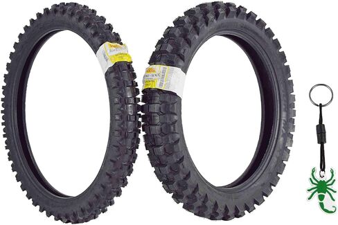 Pirelli Scorpion MX32 Mid Soft Dirt Bike Front and Rear Set MotocrossTube Type Tire with Keychain (60/100-14 F 80/100-12 R) in Kuwait