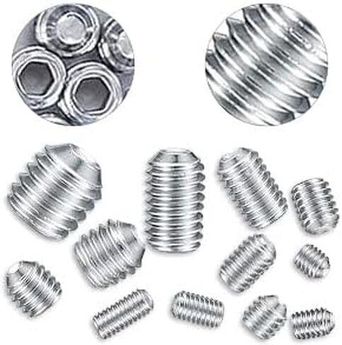 240 Pcs Allen Head Screws, Hex Socket Head Screws, Grub Screw Set, M3/M4/M5/M6/M8 Metric Stainless Steel Internal Hex Drive Cup-Point Screws Assortment Kit for Door Handles, Light Fixture Screws in Kuwait
