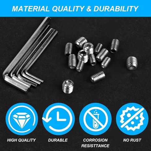 240 Pcs Allen Head Screws, Hex Socket Head Screws, Grub Screw Set, M3/M4/M5/M6/M8 Metric Stainless Steel Internal Hex Drive Cup-Point Screws Assortment Kit for Door Handles, Light Fixture Screws in Kuwait