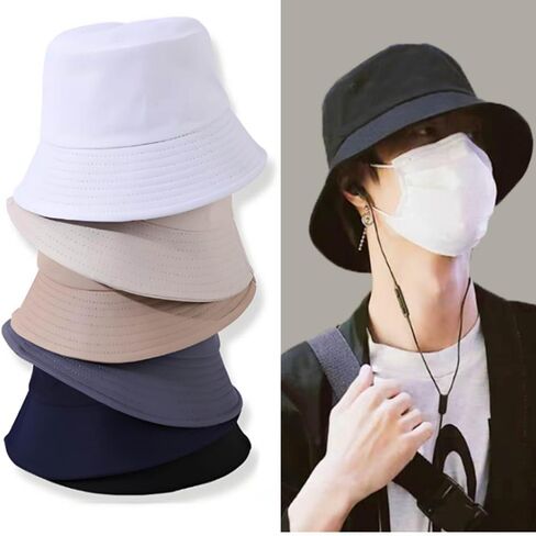 100% CottonFoldable Bucket Hat for Men Women,UPF 50+ Protection Sun Hat for Beach, Garden,Hiking,Suitable for All Seasons in Kuwait