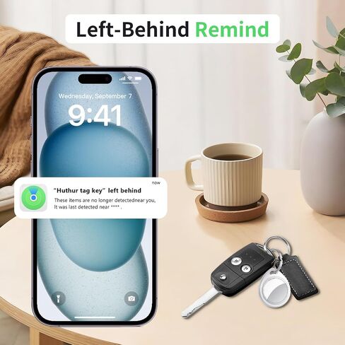 Air Tracker Tags-2 Pack, 5.3 Bluetooth Tracker Work with Apple Find My (iOS Only), 100dB Sound, Smart Tag with Keychain/Lanyard, Item Finder for Luggage/Key/Suitcase, Replaceable Battery, Light White in Saudi Arabia