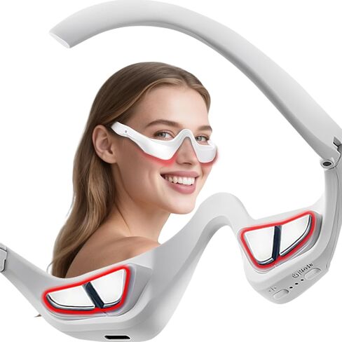 Under-Eye Red Light Therapy Device with Microcurren, 3D Contour Eye Massager for Dark Circles, Eye Bags & Wrinkles, Rechargeable Under Eye Treatment Device for Puffiness and Fine Lines in Saudi Arabia