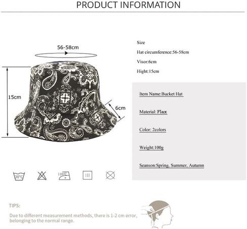 دلو قبعة دلو القطن على الجانب المزدوج قبعة الشمس القابلة للانعكاس للنساء الرجال ، العطلة الصيفية السفر الشاطئ قبعة الصياد القابلة للتعبئة in Kuwait