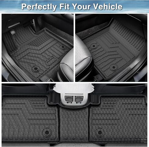 Mixsuper Floor Mats Compatible with 2007-2012 Dodge Caliber / 2007-2017 Jeep Patriot/Compass (Old Body Style) All Weather Floor Liners 1st & 2nd Row Set Black in Kuwait