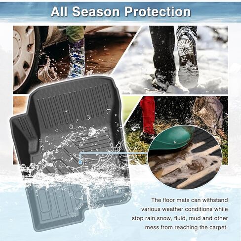 Mixsuper Floor Mats Compatible with 2007-2012 Dodge Caliber / 2007-2017 Jeep Patriot/Compass (Old Body Style) All Weather Floor Liners 1st & 2nd Row Set Black in Kuwait