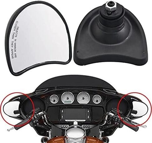 المرايا الداخلية الجانبية الجانبية للخلفي مرايا الرؤية الخلفية تناسب Harley Touring Flh Ultra Limited Flhtk Street Glide Flhx Electra Glide Flht Flhtcu 1996-2013 (Black) in Saudi Arabia