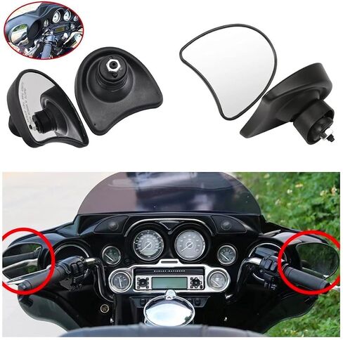 المرايا الداخلية الجانبية الجانبية للخلفي مرايا الرؤية الخلفية تناسب Harley Touring Flh Ultra Limited Flhtk Street Glide Flhx Electra Glide Flht Flhtcu 1996-2013 (Black) in Saudi Arabia