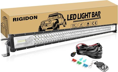 RIGIDON 32 Inch 405W LED Light Bar with Wire Harness Strobe Switch Remote Control, Triple Row Flood Spot Combo 40500LM Driving Boat Off-road LED Work Light for ATV UTV Truck Roof Bumper in Kuwait