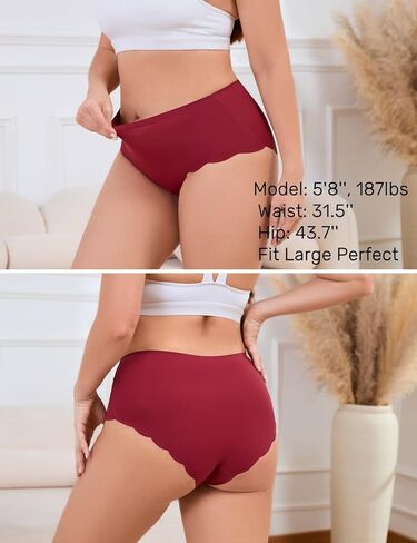 ملابس داخلية عالية الخصر من Caterlove للسيدات غير الملحومة لا توجد سراويل داخلية موجة محب محب تغطية كاملة التغطية بيكيني 6 in Kuwait