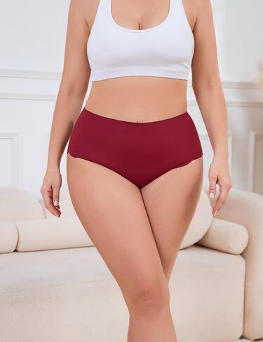 ملابس داخلية عالية الخصر من Caterlove للسيدات غير الملحومة لا توجد سراويل داخلية موجة محب محب تغطية كاملة التغطية بيكيني 6 in Kuwait