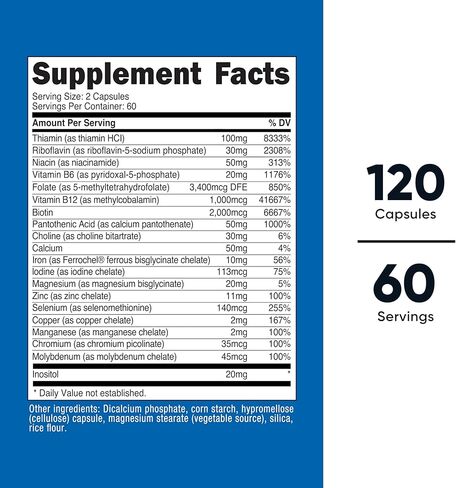 Nutricost Methylated Vitamin B Complex 120 Capsules - (60 Servings) Gluten-Free in Saudi Arabia
