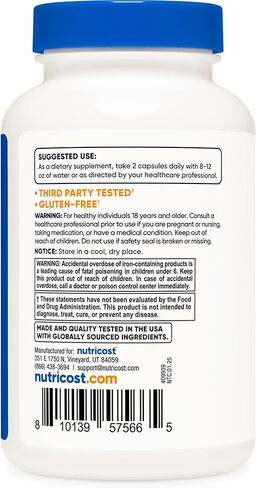 Nutricost Methylated Vitamin B Complex 120 Capsules - (60 Servings) Gluten-Free in Saudi Arabia