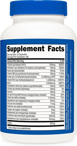 Nutricost Methylated Vitamin B Complex 120 Capsules - (60 Servings) Gluten-Free in Saudi Arabia