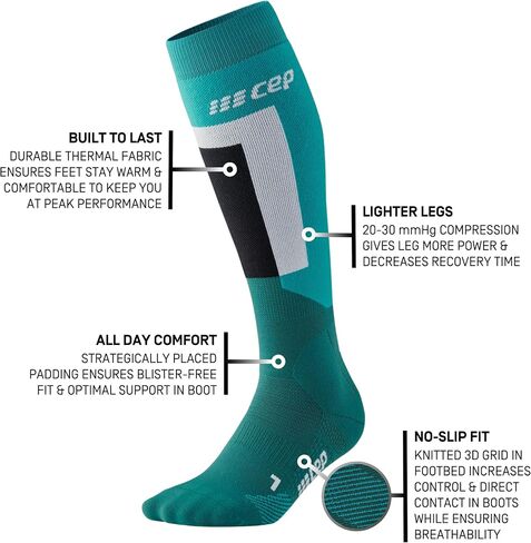 CEP Ski Thermo Tall Compression Socks for Men | Ski and Snowboard Socks | Strategic Padding for Blister Protection in Saudi Arabia