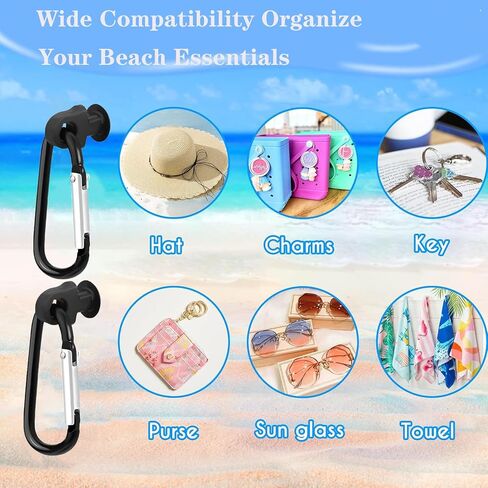 2pcs Key Holder for Bogg Bag, Hooks Set Accessories Compatible for Bogg Bag,Insert Carabiner Key Chain Holder Charms, Compatible for Small & Large Beach Bags-White in Saudi Arabia
