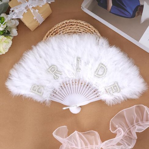 Baotongle White Feather Fan Fan Renaissance Rave Hand Hand Fay Faer for Party Clothing Assories and Party Decorations in Saudi Arabia