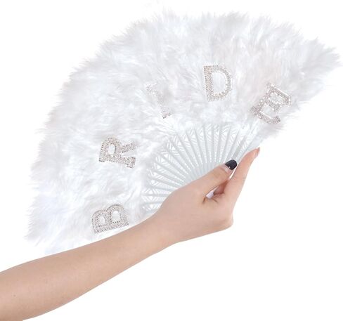 Baotongle White Feather Fan Fan Renaissance Rave Hand Hand Fay Faer for Party Clothing Assories and Party Decorations in Saudi Arabia