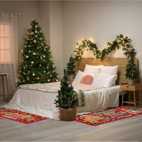 Ceenna 2 PCS السجاد المطبخ الشتوي والحصير مجموعة الثلج دعها الثلج رنة العطلة الحوض الأرضية حصيرة المطبخ الحمام الحمام in Saudi Arabia