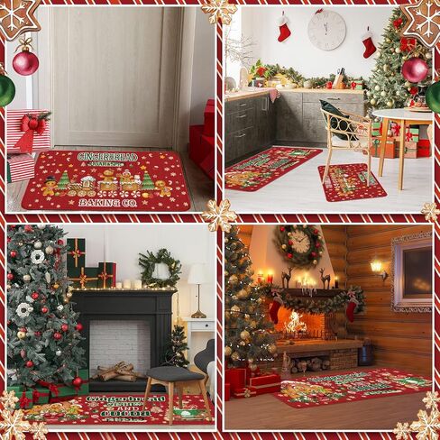 Ceenna 2 PCS السجاد المطبخ الشتوي والحصير مجموعة الثلج دعها الثلج رنة العطلة الحوض الأرضية حصيرة المطبخ الحمام الحمام in Saudi Arabia