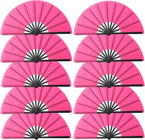 Jwshang Boots on the Ground Hand Fan Coll Collable Proving Fans ، مشجعي Clack للرقص على الخط ، مروحة زخرفية محمولة محمولة للرقص ، Kung Fu ، حفل زفاف ، حفلة (أسود ، 10pcs-13 بوصة) in Kuwait