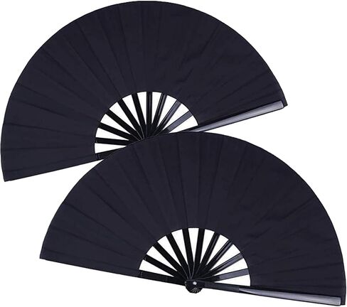 Jwshang Boots on the Ground Hand Fan Coll Collable Proving Fans ، مشجعي Clack للرقص على الخط ، مروحة زخرفية محمولة محمولة للرقص ، Kung Fu ، حفل زفاف ، حفلة (أسود ، 10pcs-13 بوصة) in Kuwait