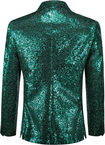 Barry.Wang Mens Sequins Blazer Sparkle Dress Suit Jacket Cocktails Shiny Metallic Disco Dance Party Tuxedo Homecoming in Saudi Arabia