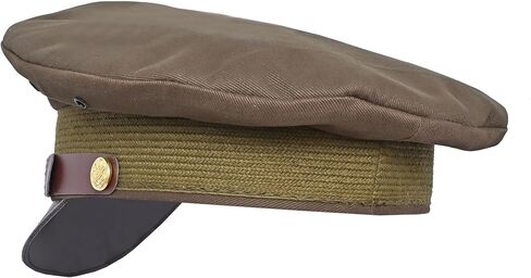 USA Army Olive Cotton Officer peek Cap Gold Chin Strap Metal Insignia 58cm in Saudi Arabia