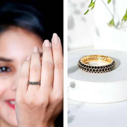 Lab Created Black Diamond Eternity Ring in Gold for Women, 2.25 cttw, Aaaa Quality in Saudi Arabia