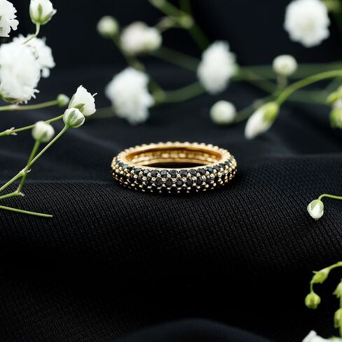 Lab Created Black Diamond Eternity Ring in Gold for Women, 2.25 cttw, Aaaa Quality in Saudi Arabia
