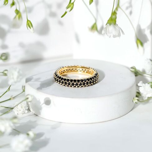 Lab Created Black Diamond Eternity Ring in Gold for Women, 2.25 cttw, Aaaa Quality in Saudi Arabia