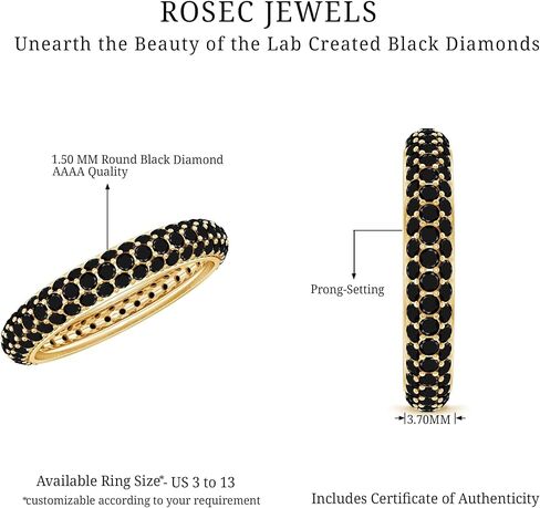 Lab Created Black Diamond Eternity Ring in Gold for Women, 2.25 cttw, Aaaa Quality in Saudi Arabia