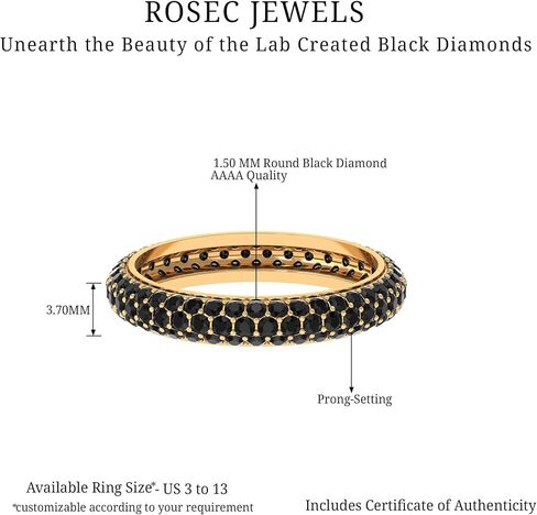 Lab Created Black Diamond Eternity Ring in Gold for Women, 2.25 cttw, Aaaa Quality in Saudi Arabia