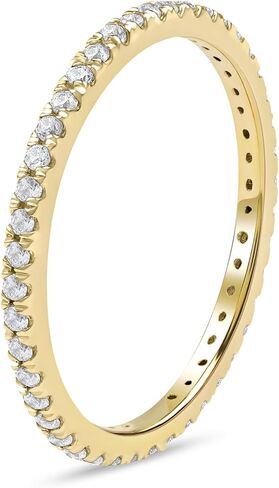 IGI Certified 14K Gold 1/3Ct TDW Diamond Eternity Wedding Band Love Gift for Women (H-I, I2) in Saudi Arabia