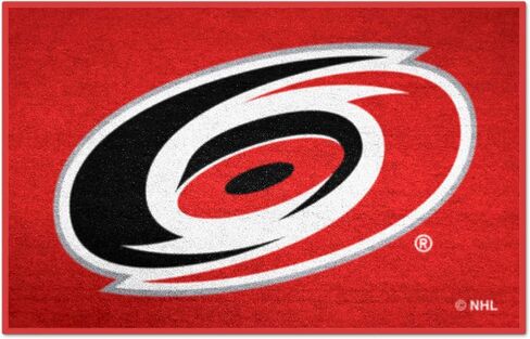سجادة FANMATS 10528 Carolina Hurricanes Hockey Puck - 27 بوصة. القطر، تصميم قرص الهوكي، سجادة مميزة لمشجعي الرياضة in Saudi Arabia