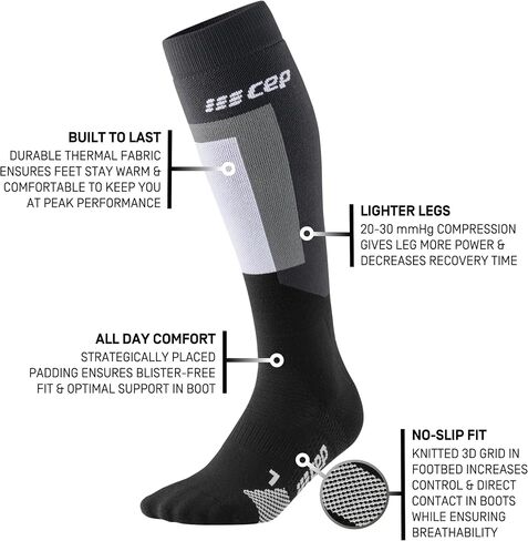 CEP SKI THERMO الجوارب ضغط طويلة للرجال | الجوارب التزلج والتزحلق على الجليد | الحشوة الاستراتيجية لحماية نفطة in Saudi Arabia
