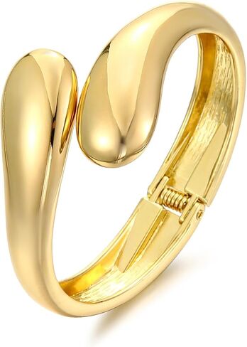 Gold Chunky Bangle Bracelets Thick Cuff Bracelets Gold Polished Minimalist Bangle Bracelets for Women Girls in Saudi Arabia