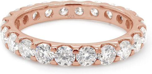 Savearth Diamonds 2 قيراط مقطوعة مختبر خلق موياسانيت الماس الكامل الخالص قابلة للتكديس حلقة الزفاف في الذهب 14K على المجوهرات الفضية الاسترليني للنساء (وضوح VVS1 ، 2 CTTW) in Saudi Arabia