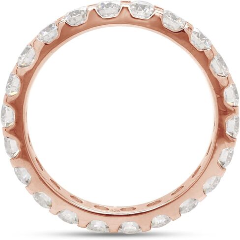 Savearth Diamonds 2 قيراط مقطوعة مختبر خلق موياسانيت الماس الكامل الخالص قابلة للتكديس حلقة الزفاف في الذهب 14K على المجوهرات الفضية الاسترليني للنساء (وضوح VVS1 ، 2 CTTW) in Saudi Arabia