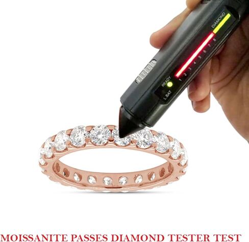 Savearth Diamonds 2 قيراط مقطوعة مختبر خلق موياسانيت الماس الكامل الخالص قابلة للتكديس حلقة الزفاف في الذهب 14K على المجوهرات الفضية الاسترليني للنساء (وضوح VVS1 ، 2 CTTW) in Saudi Arabia