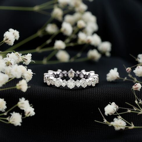 خاتم الأبدية المعتمدة من Moissanite للنساء ، D-VS1 جودة ، خاتم الذكرى السنوية (جاهزة للهدية) in Saudi Arabia