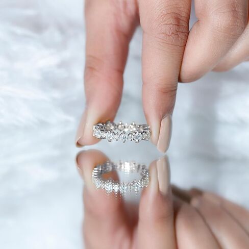 خاتم الأبدية المعتمدة من Moissanite للنساء ، D-VS1 جودة ، خاتم الذكرى السنوية (جاهزة للهدية) in Saudi Arabia