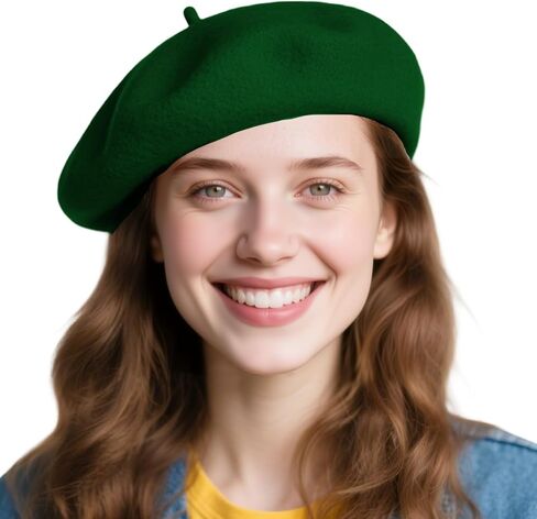 Wool Beret Hats,French Breathable Solid Color Artist Painter Beanie Beret Hat for Women Men All Seasons in Saudi Arabia