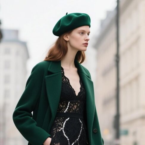 Wool Beret Hats,French Breathable Solid Color Artist Painter Beanie Beret Hat for Women Men All Seasons in Saudi Arabia