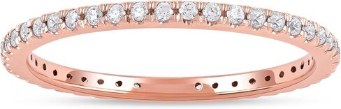 IGI Certified 14K Gold 1/3Ct TDW Diamond Eternity Wedding Band Love Gift for Women (H-I, I2) in Saudi Arabia