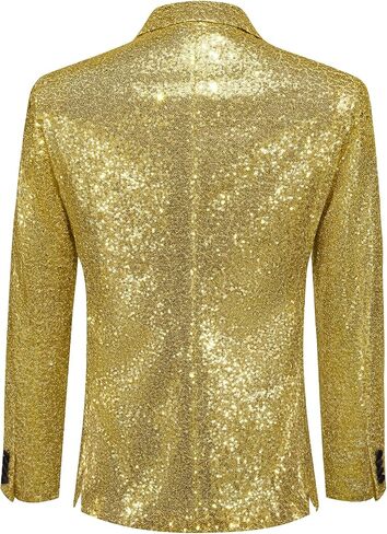 Barry.Wang Mens Sequins Blazer Sparkle Dress Suit Jacket Cocktails Shiny Metallic Disco Dance Party Tuxedo Homecoming in Saudi Arabia