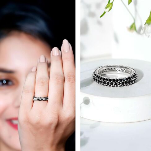 Lab Created Black Diamond Eternity Ring in Gold for Women, 2.25 cttw, Aaaa Quality in Saudi Arabia