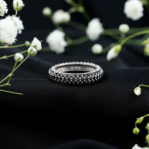 Lab Created Black Diamond Eternity Ring in Gold for Women, 2.25 cttw, Aaaa Quality in Saudi Arabia